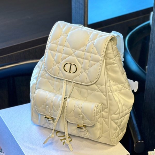 DIOR CARO LAMBSKIN BACKPACK WHITE 25CM