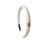 GUCCI SMALL GG HEADBAND WITH GOLD HARDWARE IN WHITE