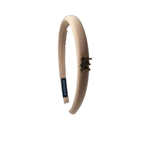 DIOR SMALL DIOR HEADBAND WITH GOLD HARDWARE IN BEIGE