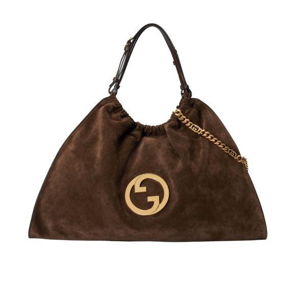 GUCCI BLONDIE LARGE SUEDE TOTE BAG BROWN 50CM