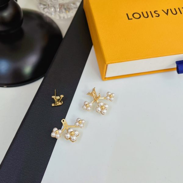 LOUIS VUITTON LV FLORAGRAM EARRINGS WHITE GOLD