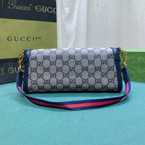 GUCCI LUCE SMALL GG CANVAS SHOULDER BAG BEIGE BLUE 27.5CM