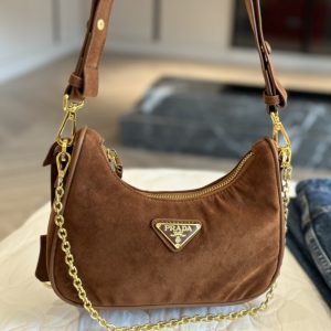 PRADA RE EDITION SUEDE MINI BAG COCOA BROWN 22CM 1BC204 2C4S F0324 V QOO