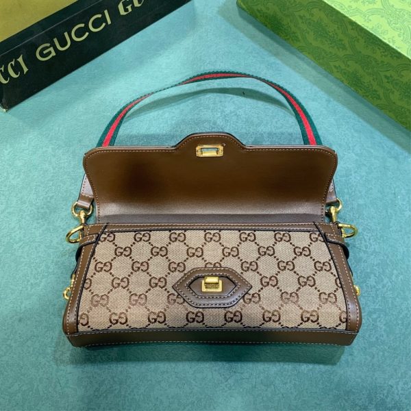 GUCCI LUCE SMALL GG CANVAS SHOULDER BAG BEIGE BROWN 27.5CM