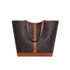 CELINE MEDIUM CABAS IN TRIOMPHE CANVAS AND CALFSKIN TAN 28CM 115072CAS 04LU