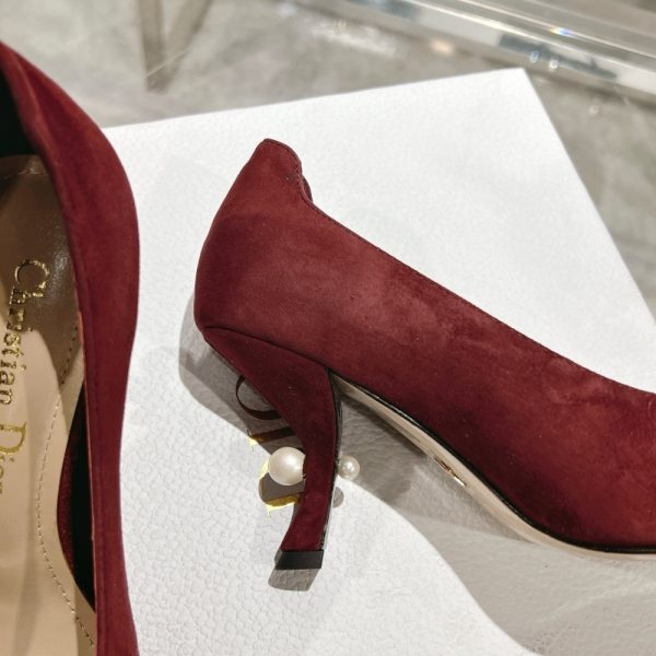 DIOR TRIBALES PUMP SUEDE CALFSKIN DARK RED