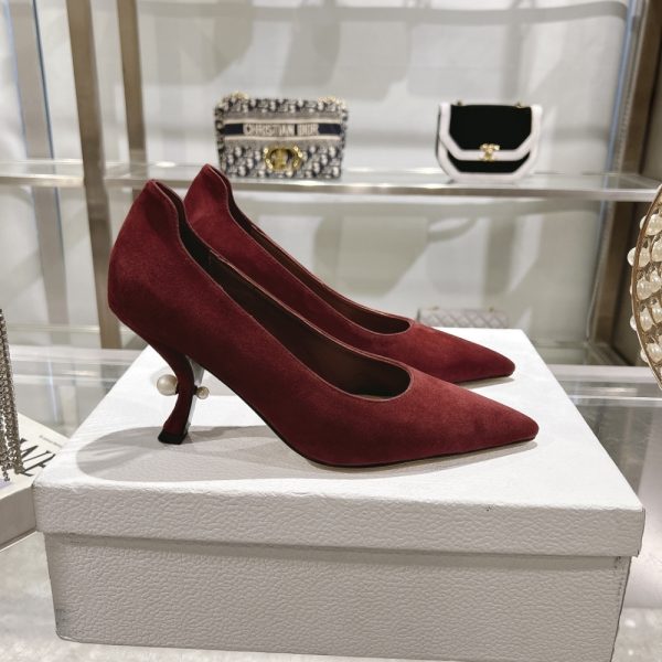 DIOR TRIBALES PUMP SUEDE CALFSKIN DARK RED