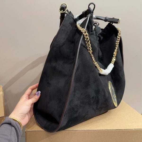 GUCCI BLONDIE LARGE SUEDE TOTE BAG BLACK 50CM