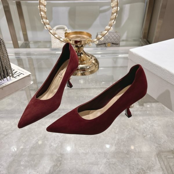 DIOR TRIBALES PUMP SUEDE CALFSKIN DARK RED