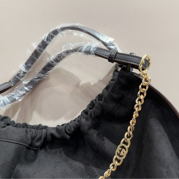 GUCCI BLONDIE LARGE SUEDE TOTE BAG BLACK 50CM