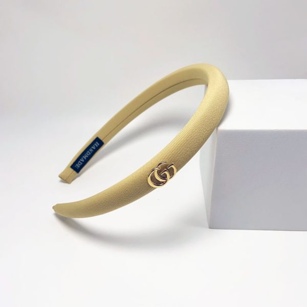 GUCCI SMALL GG HEADBAND WITH GOLD HARDWARE IN YELLOW