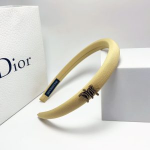 DIOR SMALL DIOR HEADBAND WITH GOLD HARDWARE IN YELLOW