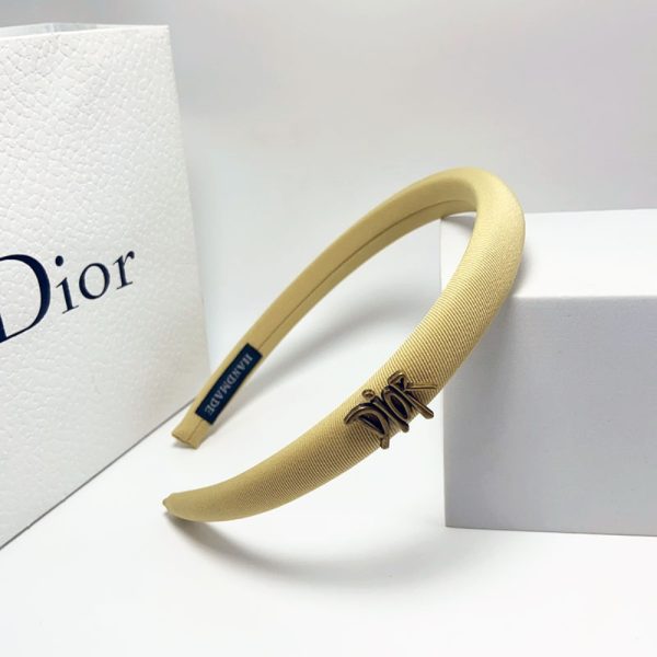 DIOR SMALL DIOR HEADBAND WITH GOLD HARDWARE IN YELLOW