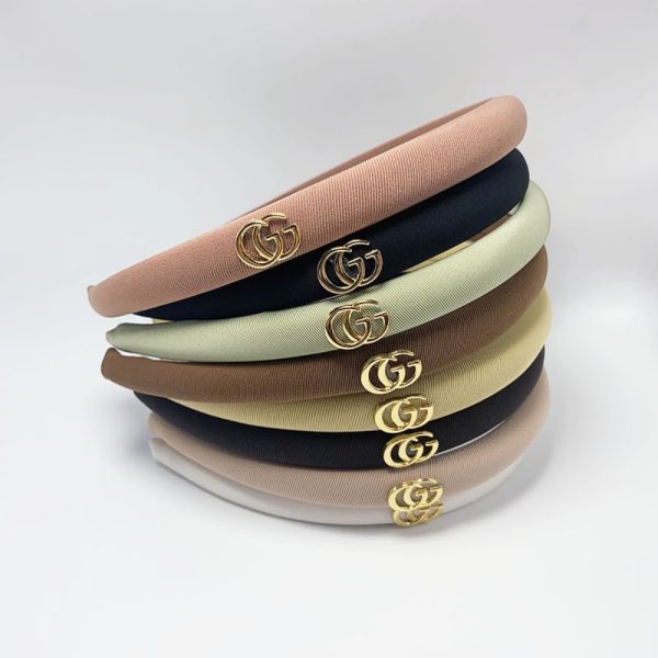 GUCCI SMALL GG HEADBAND WITH GOLD HARDWARE IN DARK BROWN