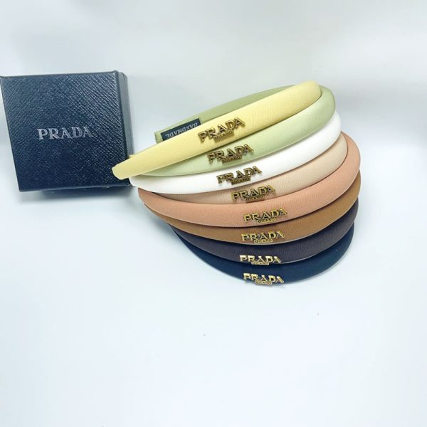 PRADA SMALL PRADA MILANO HEADBAND WITH GOLD HARDWARE IN BLACK