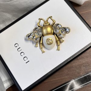 GUCCI GG BEE BROOCH GOLD WITH STONE