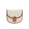 CELINE MINI BESACE IN TRIOMPHE CANVAS AND CALFSKIN WHITE 18CM 196702BZJ 01BC