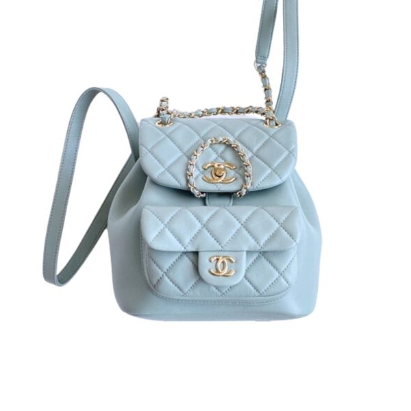 CHANEL MINI DUMA BACKPACK BLUE 18CM