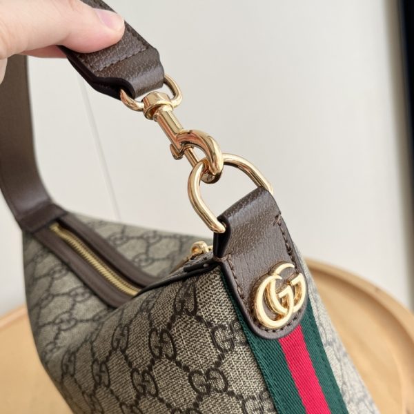 GUCCI GG OPHIDIA SUPER MINI SHOULDER BAG BEIGE AND EBONY 20CM 795170 96IWG 8745