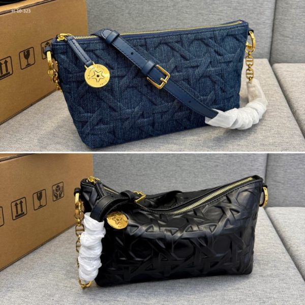 DIOR DIORSTAR HOBO BAG WITH CHAIN BLUE GRAPHIC CANNAGE DENIM 22CM S3202UDDQ M49E