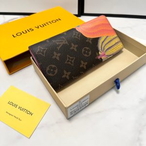 LOUIS VUITTON VERTICAL WALLET x YK PUMPKIN MONOGRAM ECLIPSE BROWN 19CM