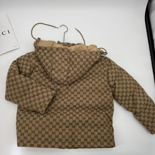 GUCCI GG CANVAS BOMBER JACKET WITH HOOD CAMEL