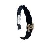 CHANEL CC VELVET HEADBAND WITH GOLD HARDWARE IN BLACK