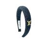 LOUIS VUITTON LV TWEED HEADBAND WITH GOLD HARDWARE IN DARK GREY