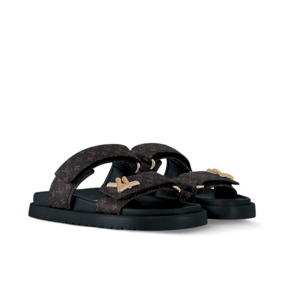 LOUIS VUITTON LV SUNSET FLAT COMFORT MULE BLACK