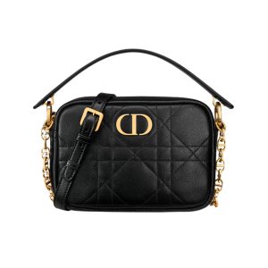 DIOR SMALL CARO TOP HANDLE CAMERA BAG BLACK 20CM