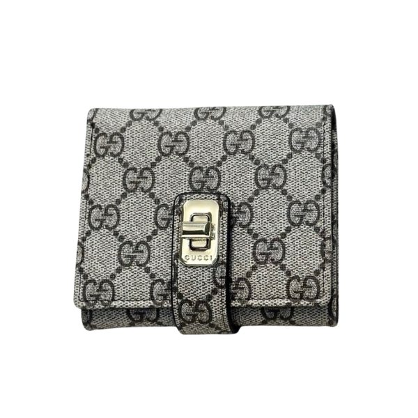 GUCCI OPHIDIA SHORT WALLET CANVAS GREY 11CM