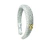 LOUIS VUITTON LV TWEED HEADBAND WITH GOLD HARDWARE IN WHITE