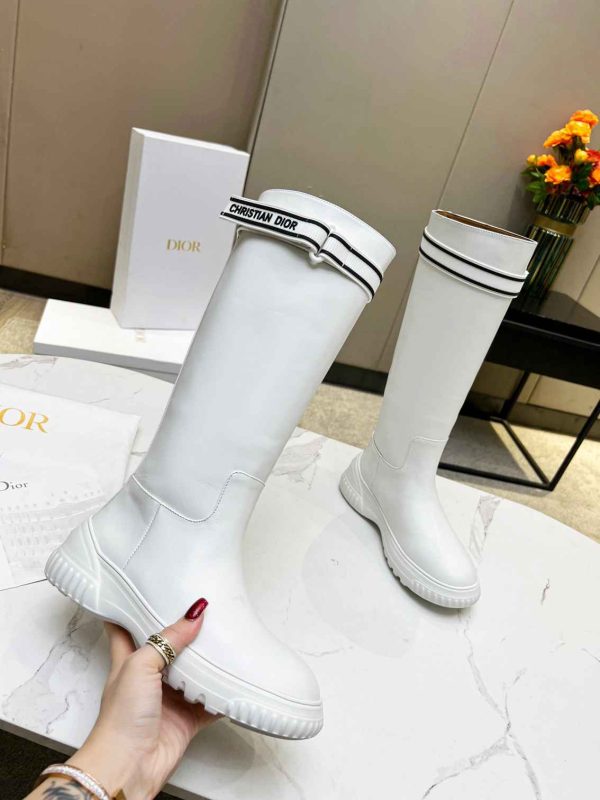 DIOR D RACER BOOT CALFSKIN WHITE