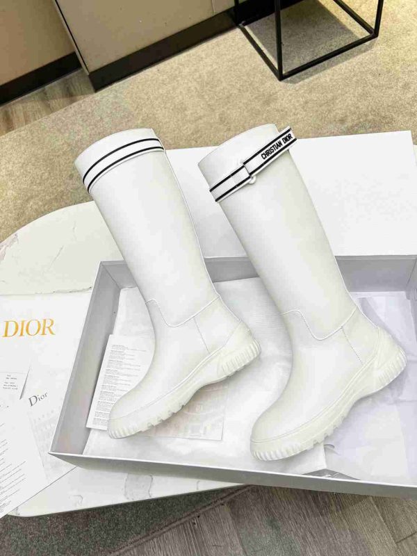 DIOR D RACER BOOT CALFSKIN WHITE