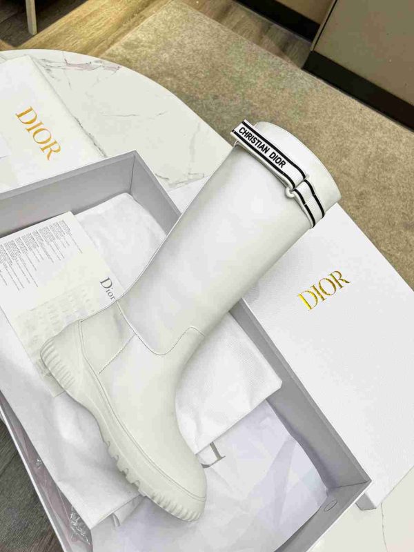 DIOR D RACER BOOT CALFSKIN WHITE