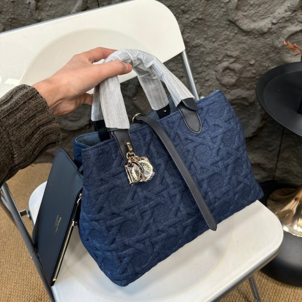 DIOR MEDIUM TOUJOURS BAG DENIM BLUE 30CM