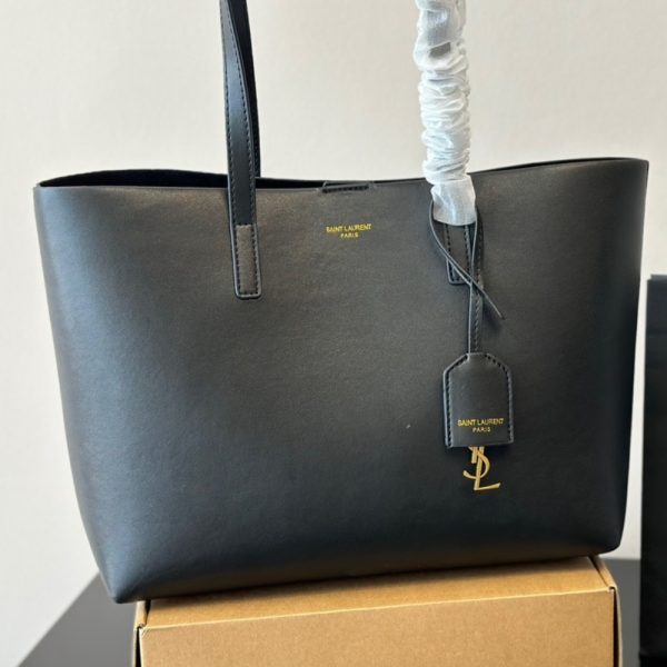 SAINT LAURENT SHOPPING LEATHER BLACK 37CM 600281CSV0J1000