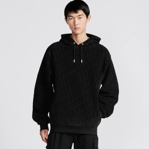 DIOR OBLIQUE RELAXED FIT HOODED SWEATSHIRT BLACK 113J631A0684 C979