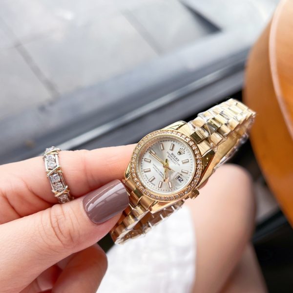 ROLEX LADY DATEJUST WHITE DIAL YELLOW GOLD 28MM