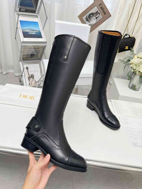 DIOR D FOLK BOOT CALFSKIN BLACK