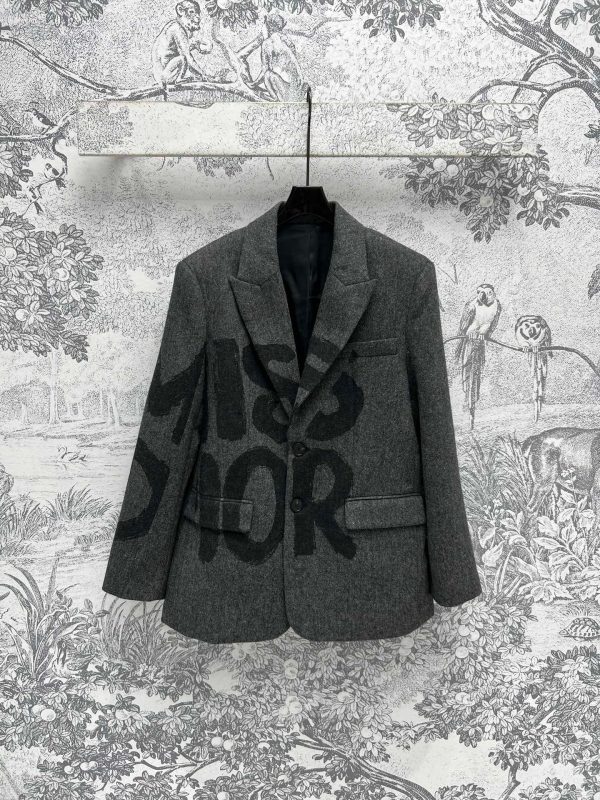 DIOR BLAZER WITH BLACK MISS DIOR GRAFFITI MOTIF GREY 451V18P1186 X9902