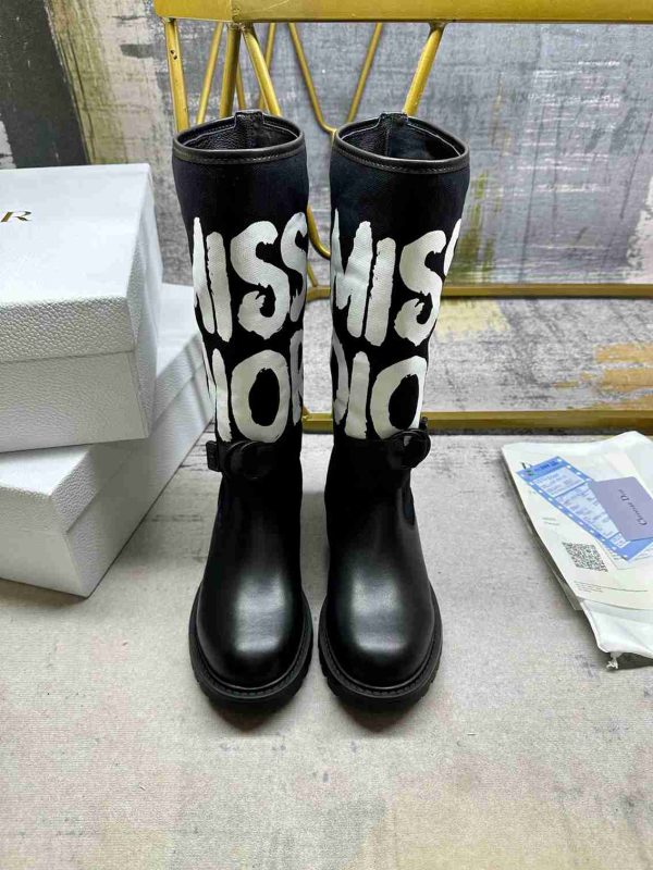 DIOR D MAJOR BOOT WITH MISS DIOR PRINT BLACK KDI929CMV S17X