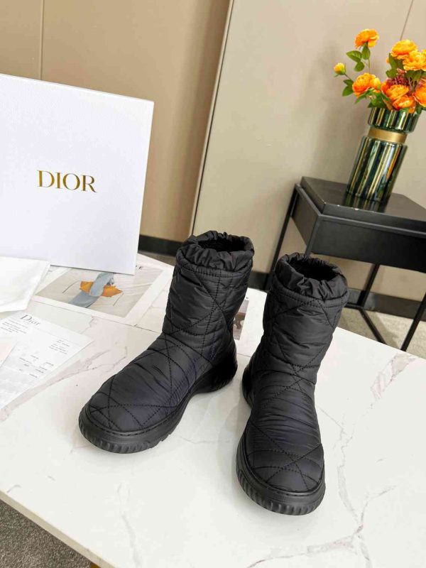 DIOR FROST ANKLE BOOT BLACK QUILTED NYLON BLACK