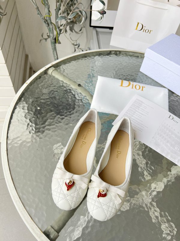 DIOR DIORAMOUR BALLET FLAT WHITE KDB918CQC S03W