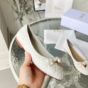 DIOR DIORAMOUR BALLET FLAT WHITE KDB918CQC S03W