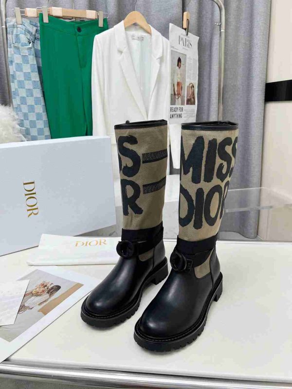 DIOR D MAJOR BOOT WITH MISS DIOR PRINT WARM TAUPE KDI929CMV S44X