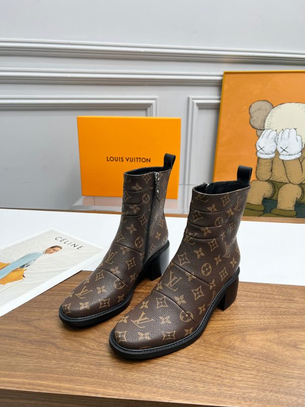 LOUIS VUITTON JAZZ BOOTS MONOGRAM EBENE BROWN 1ADBKP