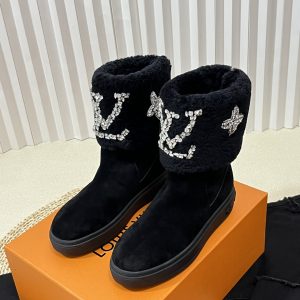 LOUIS VUITTON ANKLE BOOT STUDDED WITH DIAMONDS BLACK