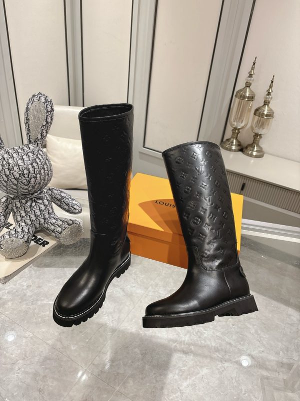 LOUIS VUITTON TERRITORY FLAT HIGH BOOT BLACK 1ADD2X