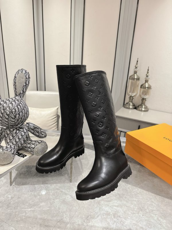 LOUIS VUITTON TERRITORY FLAT HIGH BOOT BLACK 1ADD2X